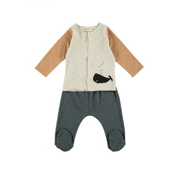 Babyclic JACKET + FOOTED PANTS –WHALE