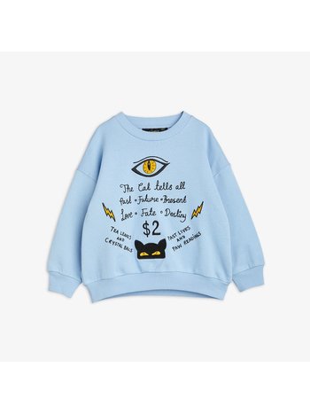 Mini Rodini Cat tells all emb sweatshirt- blue