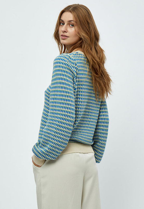Minus Lavira 3/4 sleeve Knit Pullover- Ocean Blue
