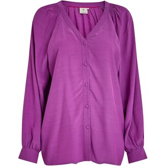 Peppercorn Omira V-Neck blouse LS- Hollyhock Purple
