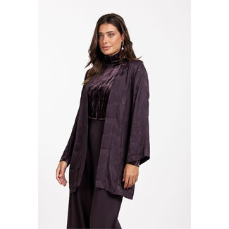 Studio Anneloes Kara jacquard kimono aubergine