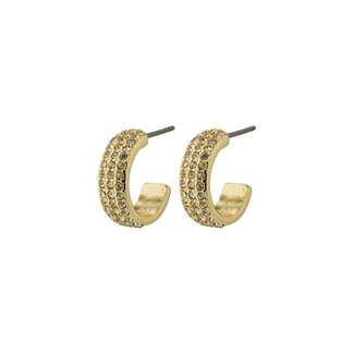 Pilgrim MATYLDA recycled crystal hoop earrings gold-plated