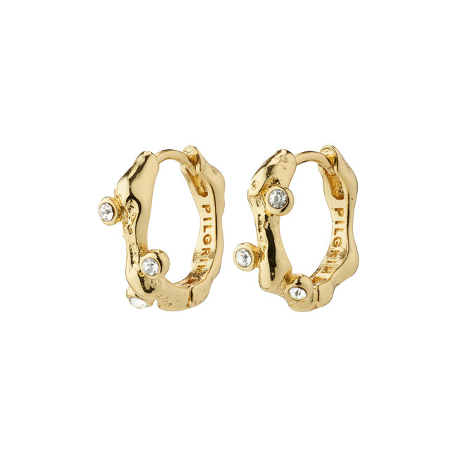 Pilgrim URSZULA recycled crystal hoop earrings gold-plated