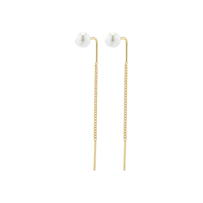 Pilgrim ELBA long chain pearl earrings gold-plated