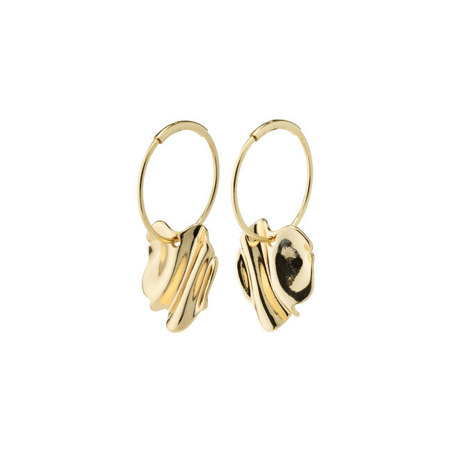 Pilgrim EM wavy hoop earrings gold-plated
