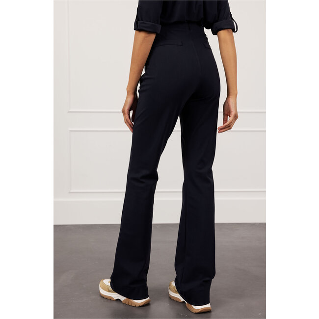 Studio Anneloes FLAIR LONG BONDED TROUSERS – DARK BLUE