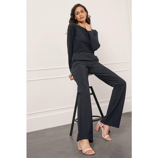 Studio Anneloes FLAIR BONDED TROUSERS – DARK BLUE