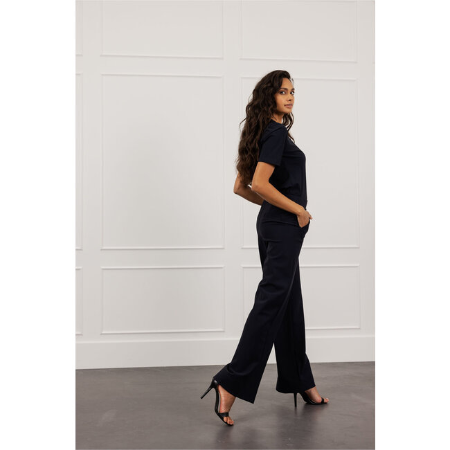 Studio Anneloes LEXIE BONDED TROUSER - DARK BLUE
