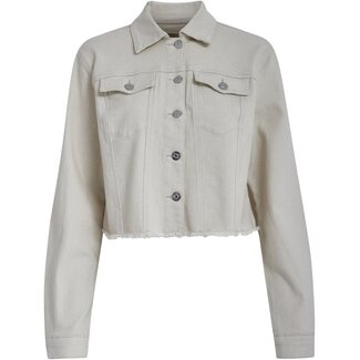 Peppercorn PCFione Cropped Denim Blazer 0023 Seedpearl Cream