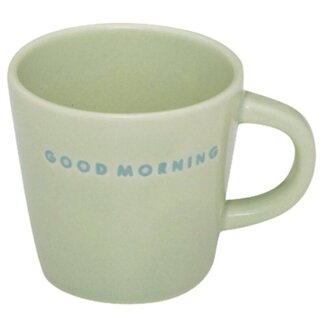 Ceramic Espresso Cup GOOD MORNING sage