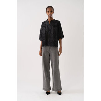 Lollys Laundry LouiseLL Blouse SS washed black
