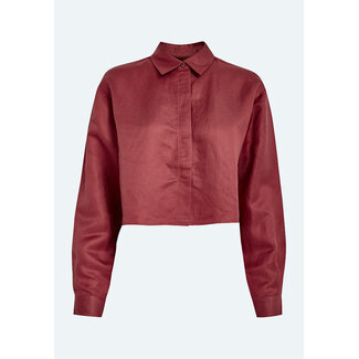 Minus MSAuguste Cropped Linen Shirt 6990 Barn Red