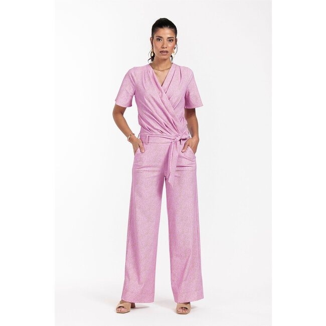 Studio Anneloes Mia snake jumpsuit lila pink/clay
