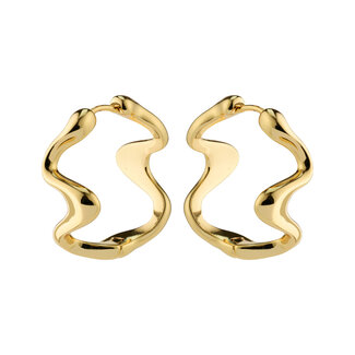 Pilgrim MOON recycled hoops gold-plated