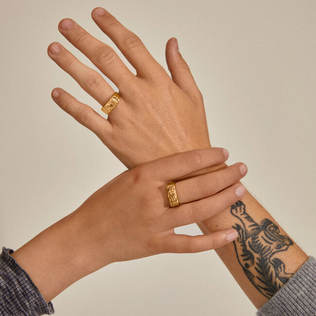 Pilgrim STAR recycled ring gold-plated