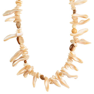 Pilgrim LIGHT seashell necklace brown/gold-plated