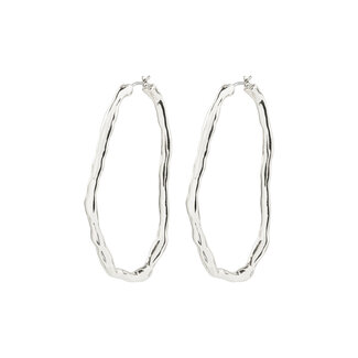 Pilgrim LIGHT recycled large hoops silver-plated