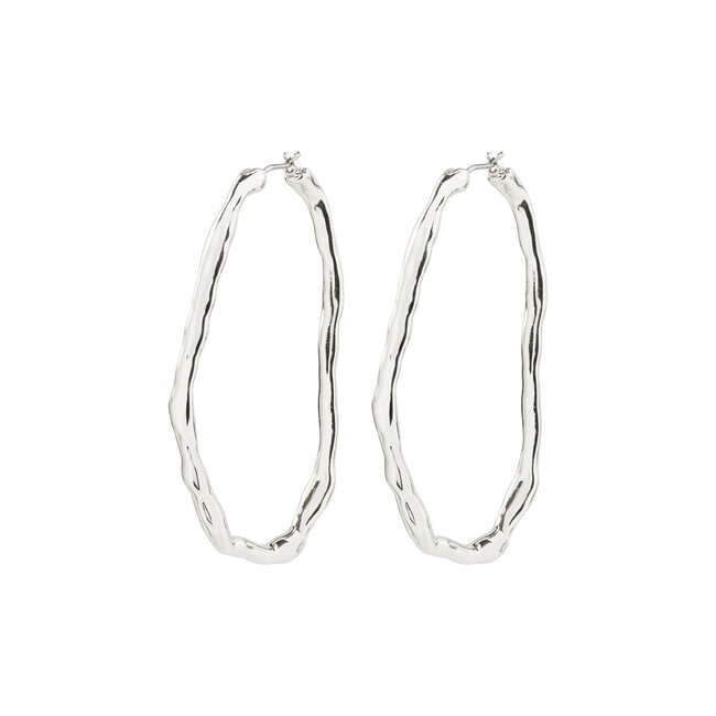 Pilgrim LIGHT recycled large hoops silver-plated