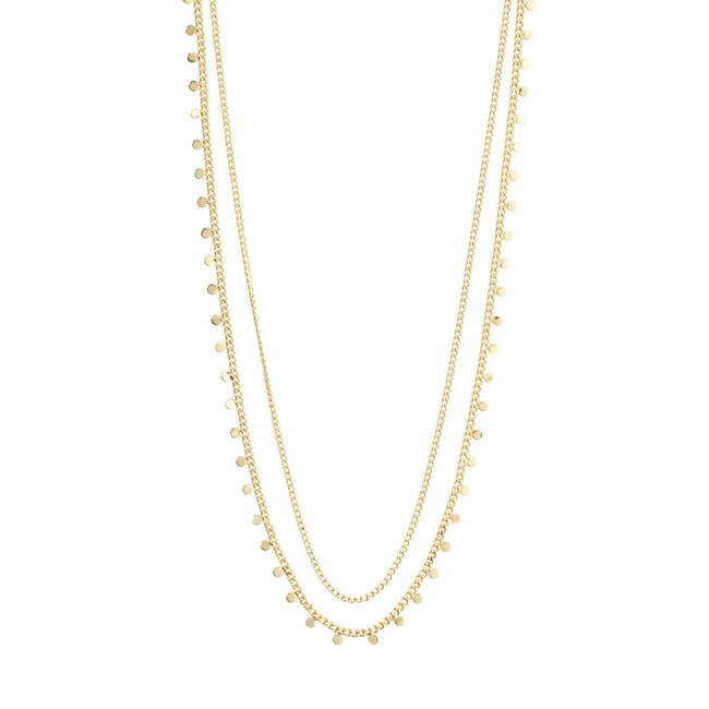 Pilgrim BLOOM recycled necklace 2-in-1, gold-plated