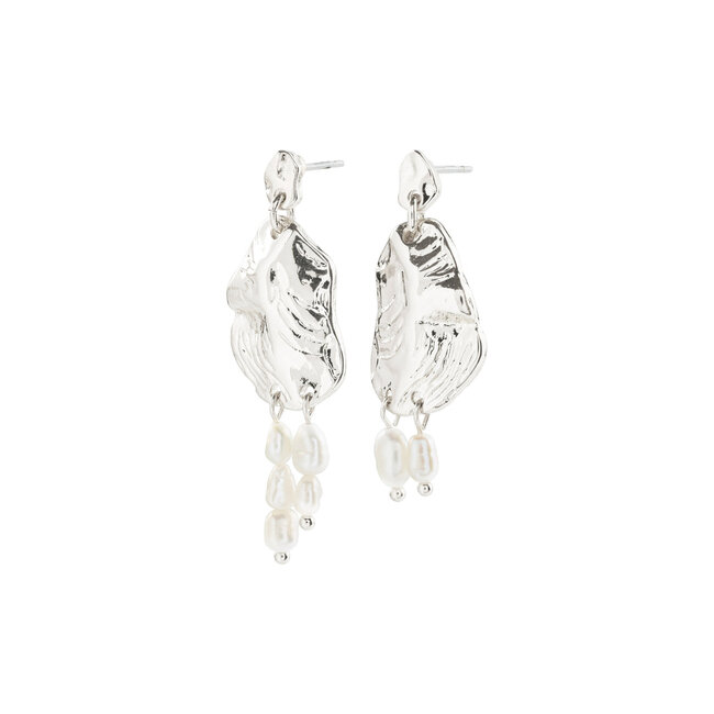 Pilgrim BLOOM recycled earrings white/silver-plated
