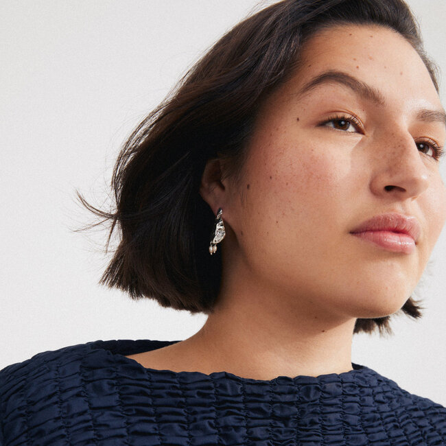 Pilgrim BLOOM recycled earrings white/silver-plated