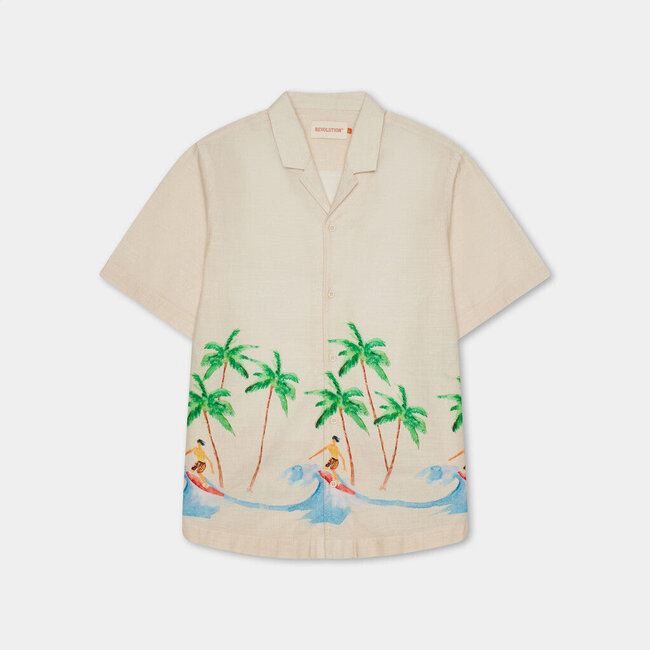 RVLT Short-sleeved Cuban Shirt Offwhite 3104