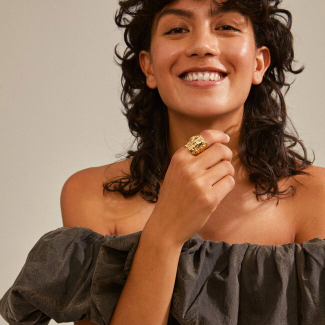 Pilgrim ORAH recycled ring gold-plated