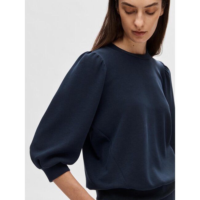 Selected Femme SLFTENNY 3/4 SWEAT TOP NOOS Dark Sapphire
