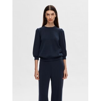 Selected Femme SLFTENNY 3/4 SWEAT TOP NOOS Dark Sapphire