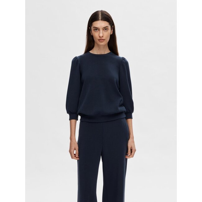 Selected Femme SLFTENNY 3/4 SWEAT TOP NOOS Dark Sapphire