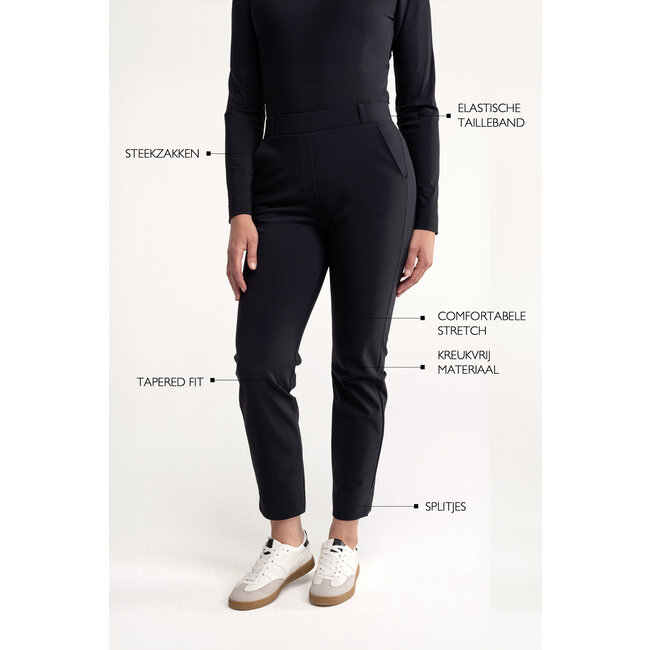 Studio Anneloes ANNE BONDED TROUSERS - BLACK