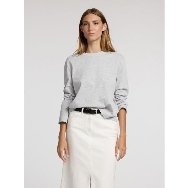 Selected Femme SLFESSENTIAL LS BOXY TEE NOOS Light Grey Melange