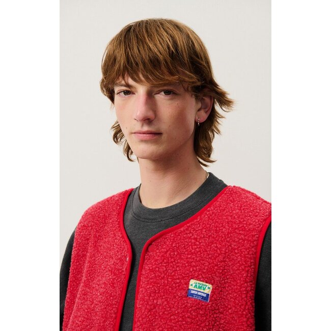 American vintage Hoktown gilet coquelicot