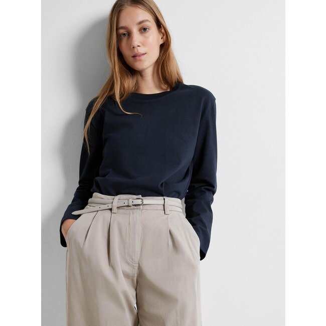 Selected Femme SLFESSENTIAL LS BOXY TEE NOOS Dark Sapphire