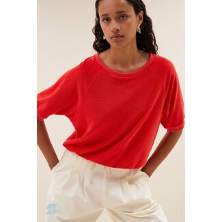 BY BAR neva slub top poppy-red