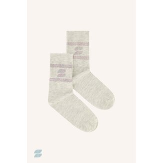 BY BAR logo sparkle socks light grey melee