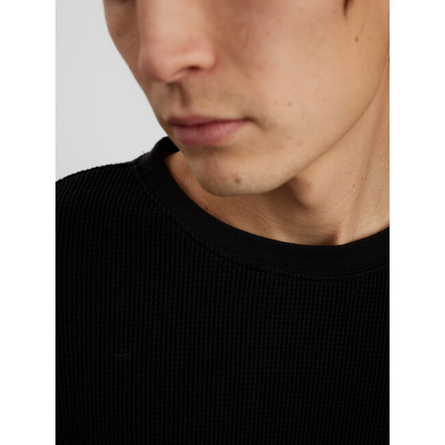 Anerkjendt AKKIKKI S/S WAFFLE TEE Caviar