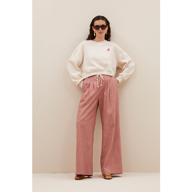 BY BAR maeve logo sweater oyster melee