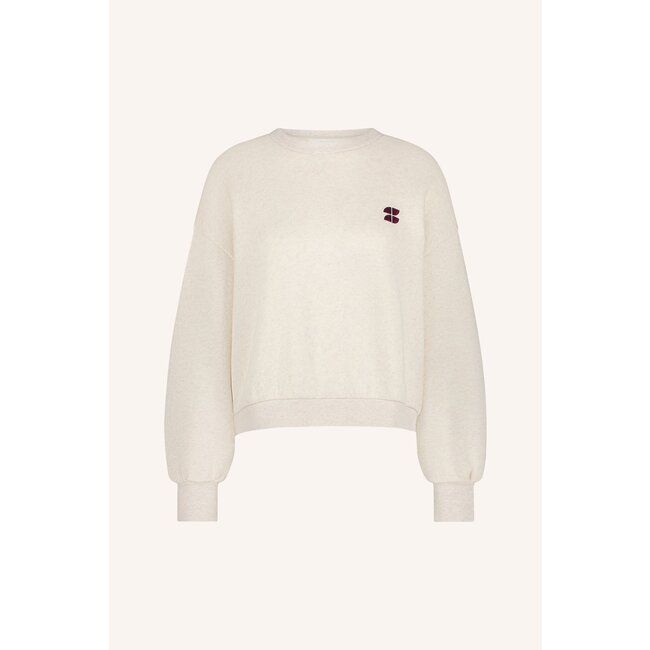 BY BAR maeve logo sweater oyster melee