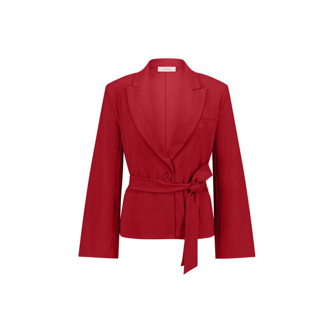 Studio Anneloes Lette honecomb blazer deep red