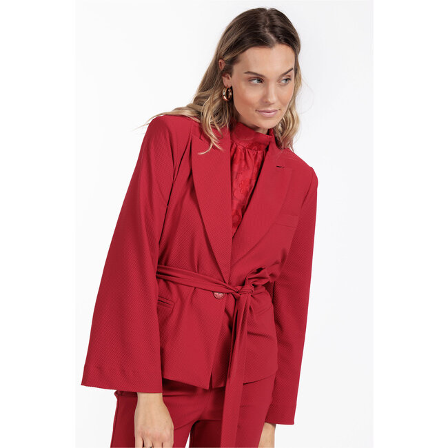 Studio Anneloes Lette honecomb blazer deep red
