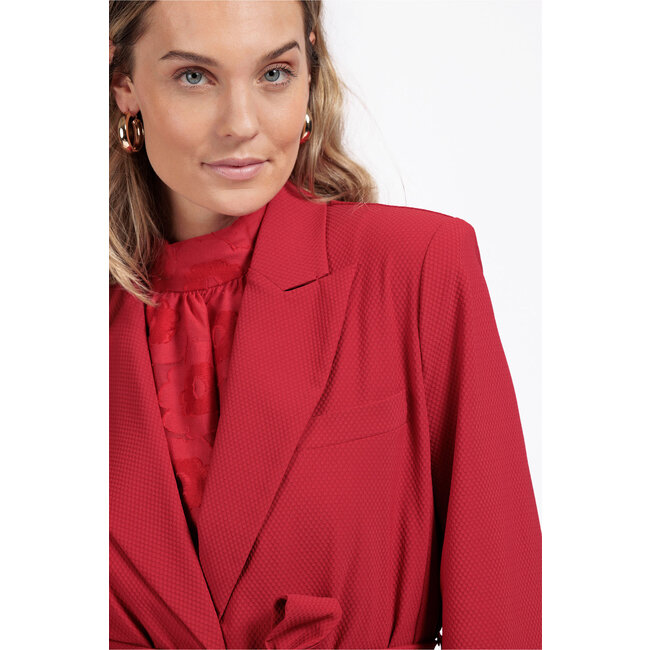 Studio Anneloes Lette honecomb blazer deep red