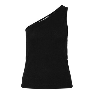 Selected Femme SLFAYA ONE SHOULDER GLITTER TOP Black W. BLACK LUREX
