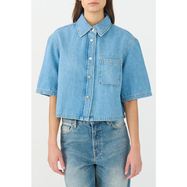 IVY Jeans IVY-Uta Oversized 2/4 Sleeve Shirt Wash Mid Blue 51 Denim Blue