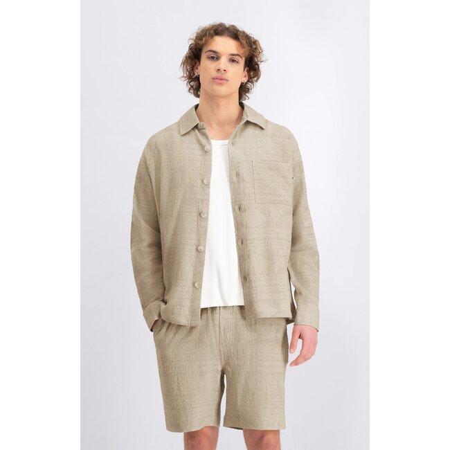 Law Of The Sea LEAF JACQUARD SHIRT Feather Gray