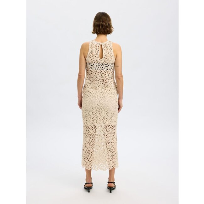 Selected Femme SLFALIMA SL CROCHET TOP B Sandshell