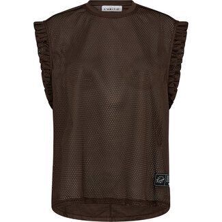 HAUTE L'AMITIÉ Drift Frill Sports Top Mocca