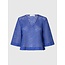 Selected Femme SLFLAERKE 3/4 CROPPED BRODERI ANG TOP B Dazzling Blue