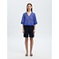 Selected Femme SLFLAERKE 3/4 CROPPED BRODERI ANG TOP B Dazzling Blue