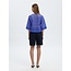 Selected Femme SLFLAERKE 3/4 CROPPED BRODERI ANG TOP B Dazzling Blue